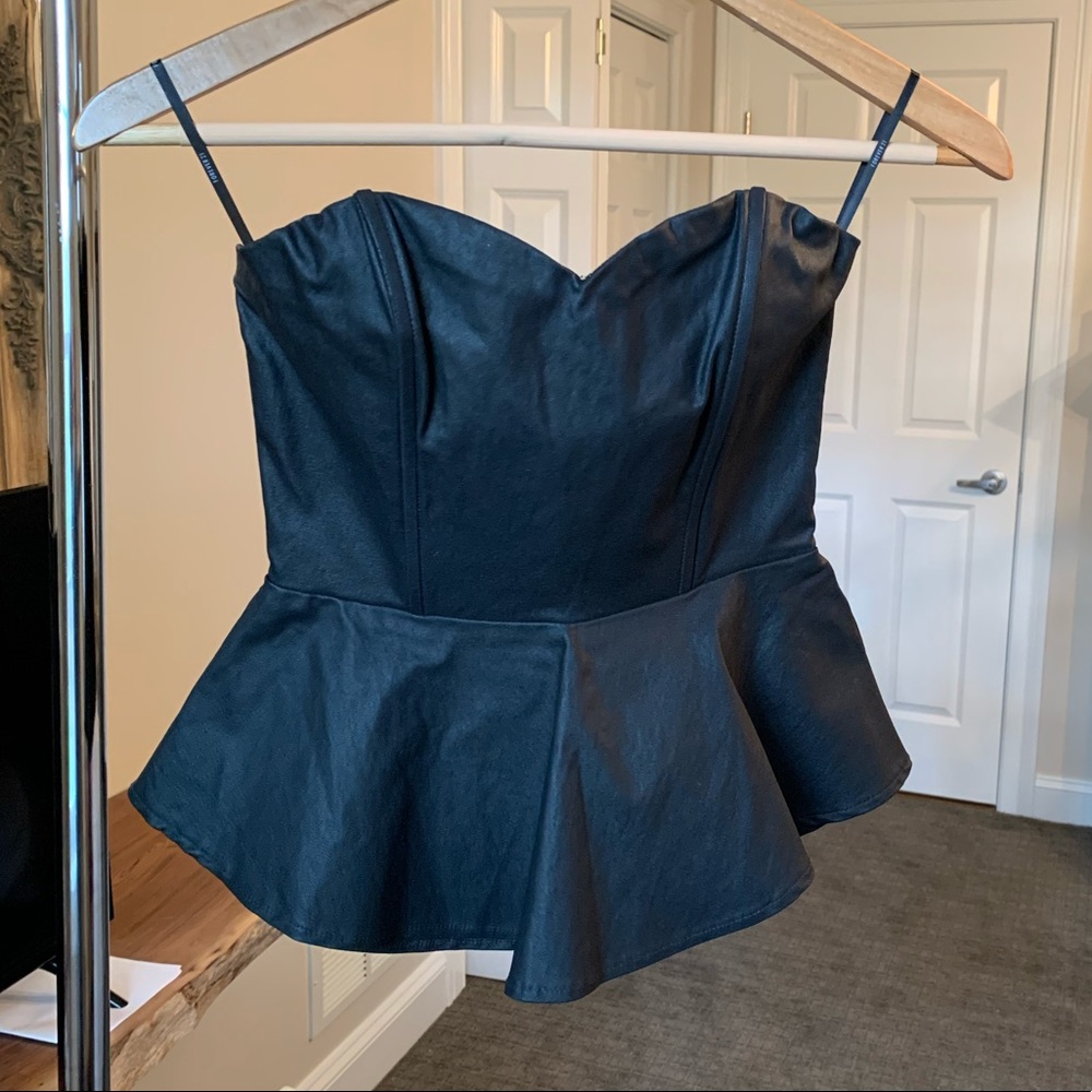 black strapless top
